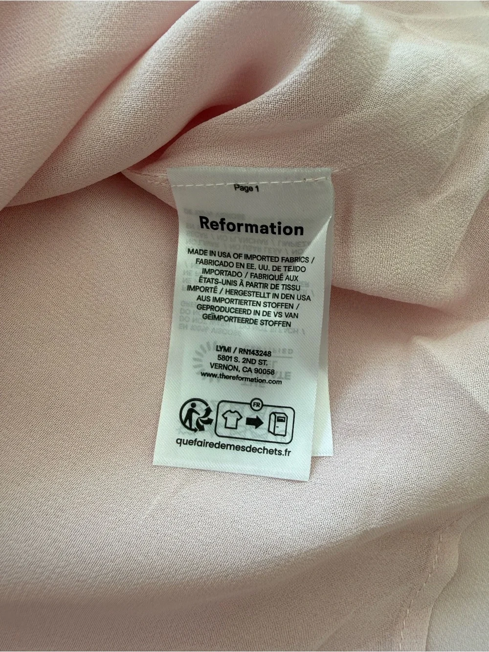 Reformation Livia light pink mini dress- NEVER WORN - Picture 6 of 9
